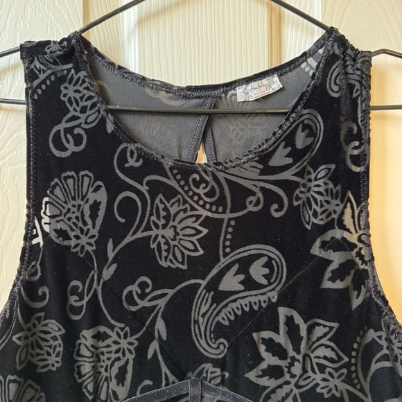 Free People Intimately Burnout Babe Black Velvet Bodycon Dress Festival Large - Picture 8 of 12